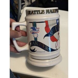 LARGE VINTAGE Seattle‎ Mariners Genuine MLB Baseball Coffee Mug  Rare (2001)